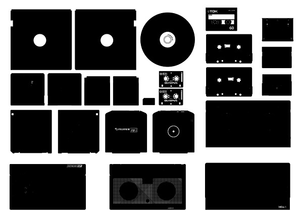 储存设备系列剪影矢量素材