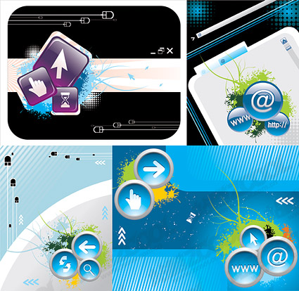 电脑网络插画矢量素材