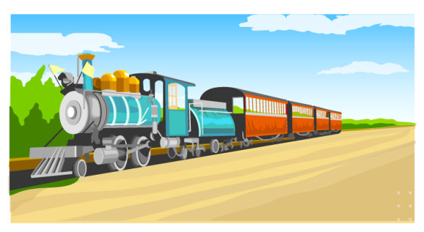 漫画火车头矢量素材