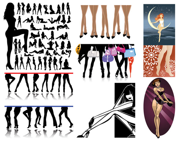 女性腿部专题矢量素材