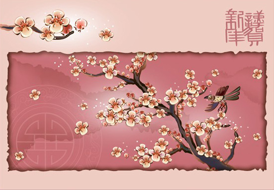 喜上眉梢矢量素材