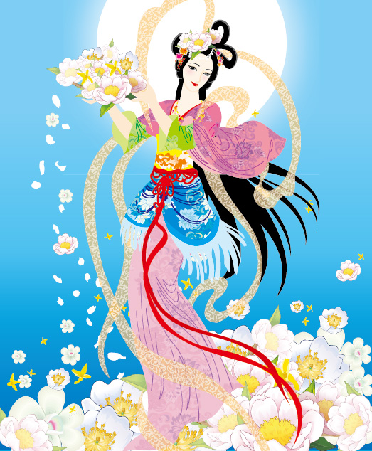 飞天仙女矢量图片-5