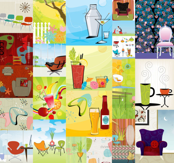24款时尚家居插画矢量素材