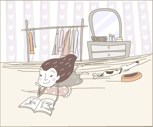 可爱线条插画矢量素材-2