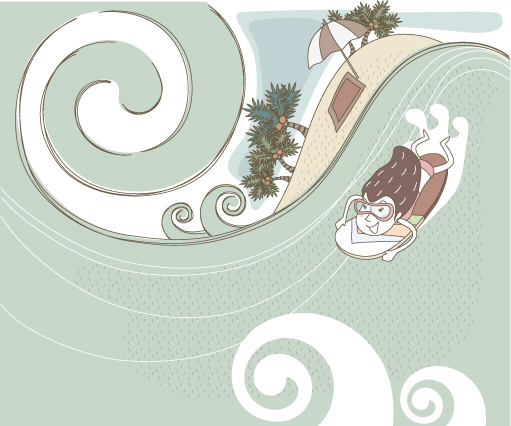 可爱线条插画矢量素材-22