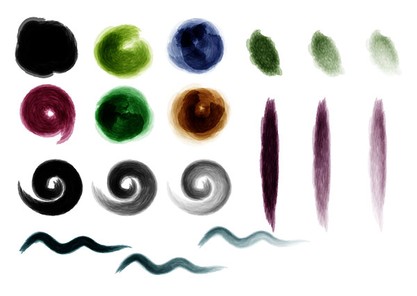 经典AI水墨笔触矢量素材