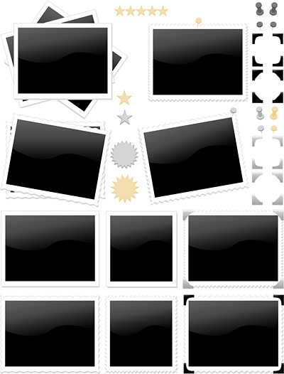 照片邮票图标矢量素材