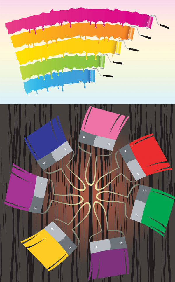 2款油漆主题矢量素材