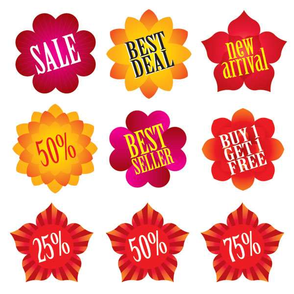 花朵形状销售类图标矢量素材