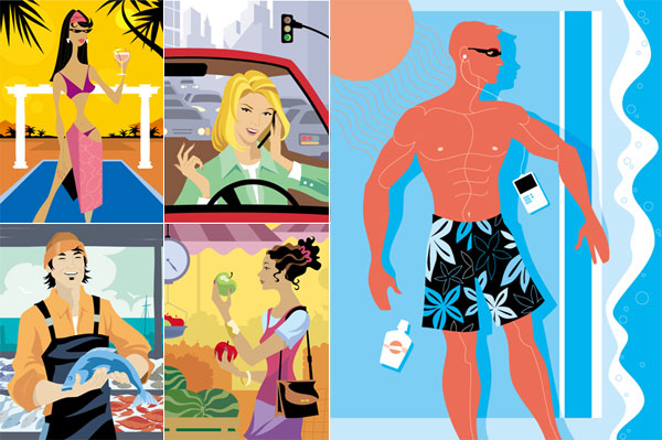 5张人物插画矢量素材