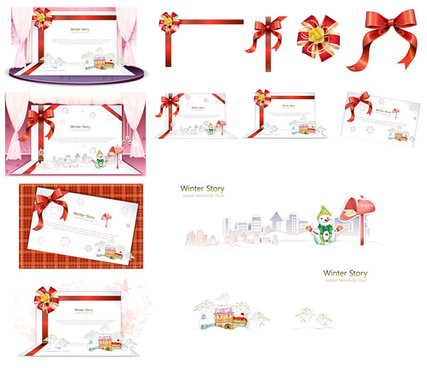 精美圣诞节立体贺卡矢量素材