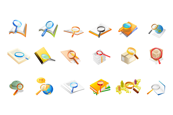 办公用品放大镜矢量素材之二