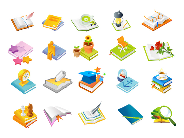 书籍系列图标矢量素材之一