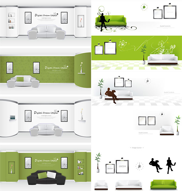 室内家居摆设矢量素材