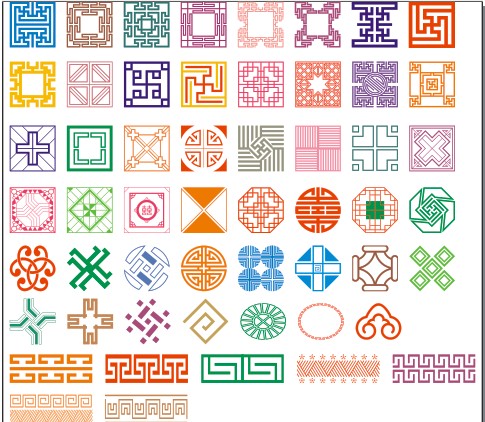 五十多种古典花纹矢量图