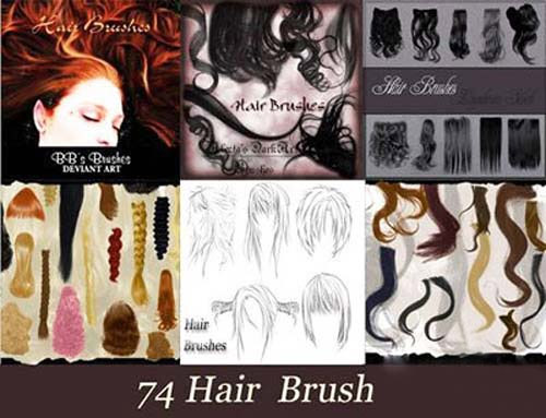 6款头发（74种型式）ps笔刷套装