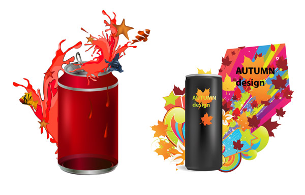 易拉罐主题矢量素材