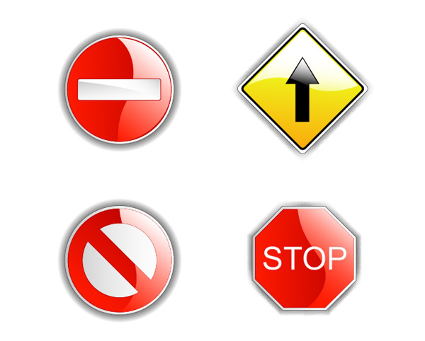 4款交通标志矢量素材