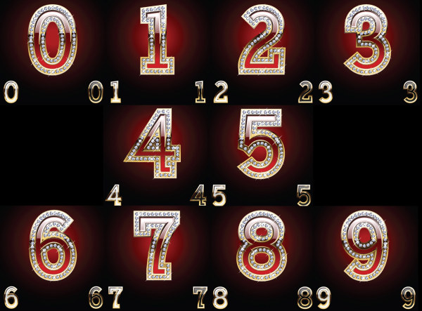 嵌入钻石的数字矢量素材