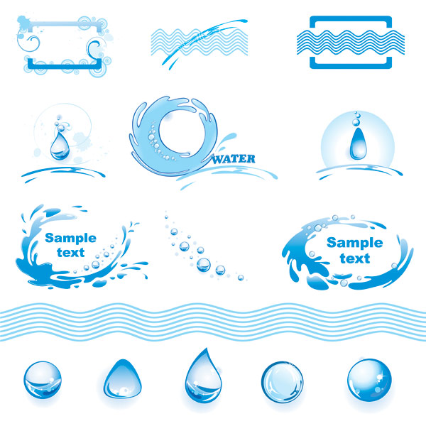 水主题logo图形矢量素材