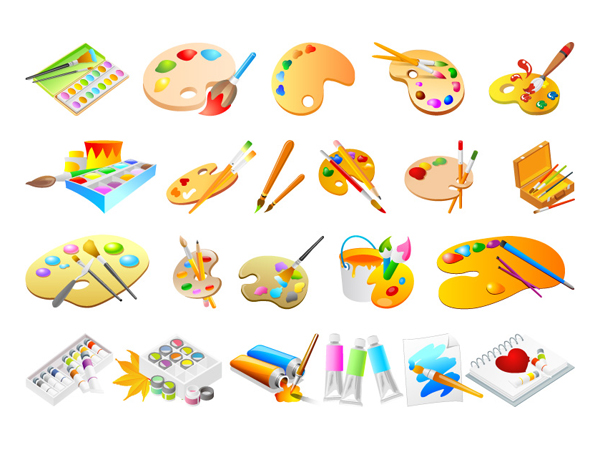 绘画颜料矢量素材