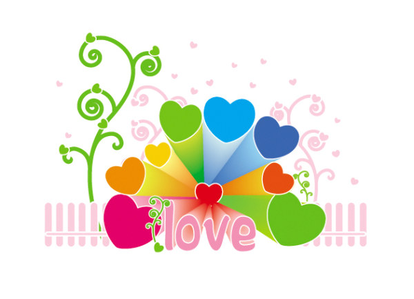 心窝-爱的花园矢量素材