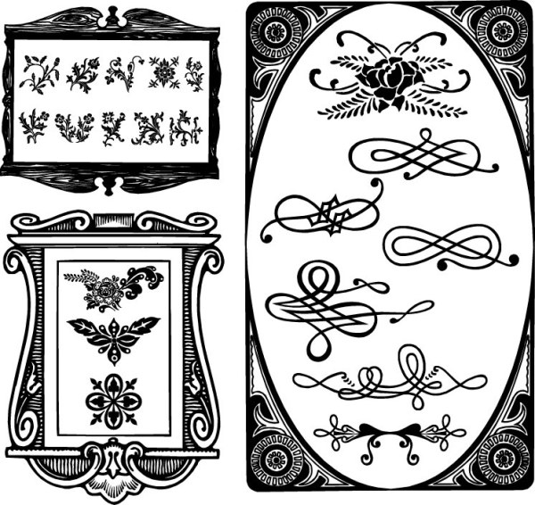 欧式花纹边框矢量素材