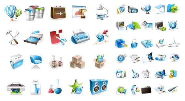 一套精致的写实风格图标矢量素材