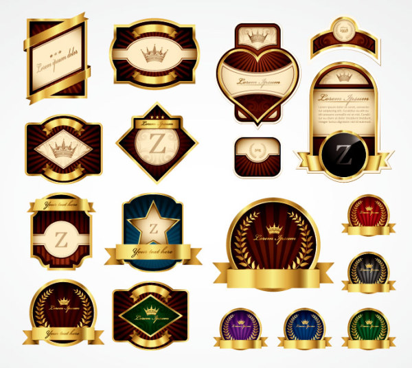 欧式华丽lable矢量素材