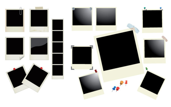 宝丽来照片矢量素材