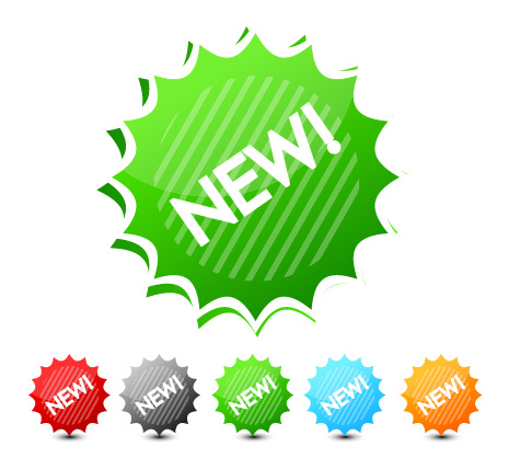 5色标签矢量素材