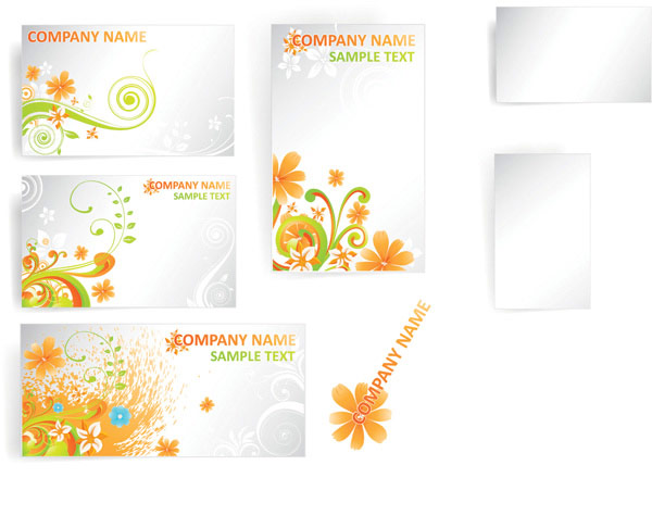 花纹花朵卡片模板矢量素材