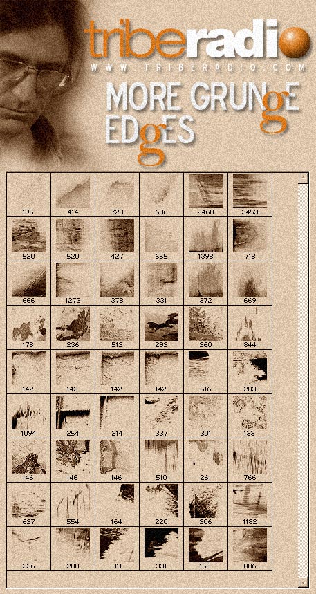 Ron's&nbsp;&nbsp;公司出品的高清晰Triberadio笔刷集之四&nbsp;（GrungyEdges）