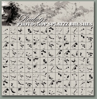 Ron's&nbsp;&nbsp;公司出品的高清晰Triberadio笔刷集之五&nbsp;（Splatzz）&nbsp;&nbsp;