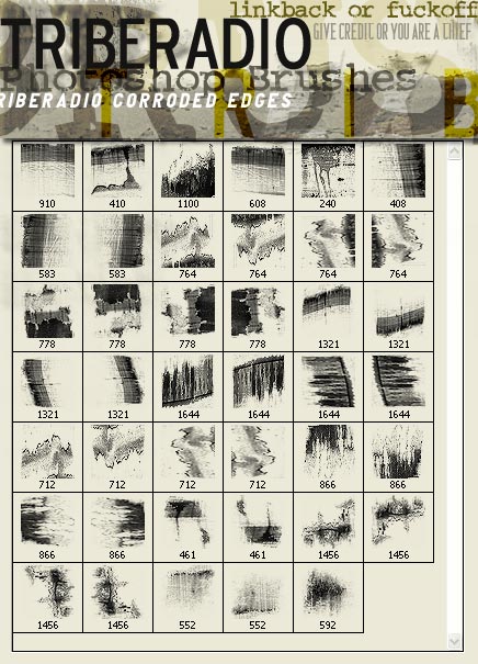 Ron's  公司出品的高清晰Triberadio笔刷集之十七 （Corroded）