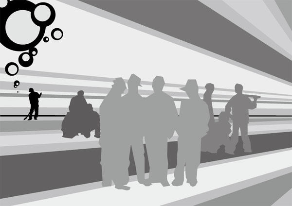 建筑工人组合矢量