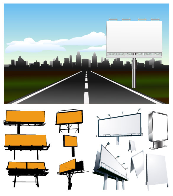 大型户外广告牌矢量素材