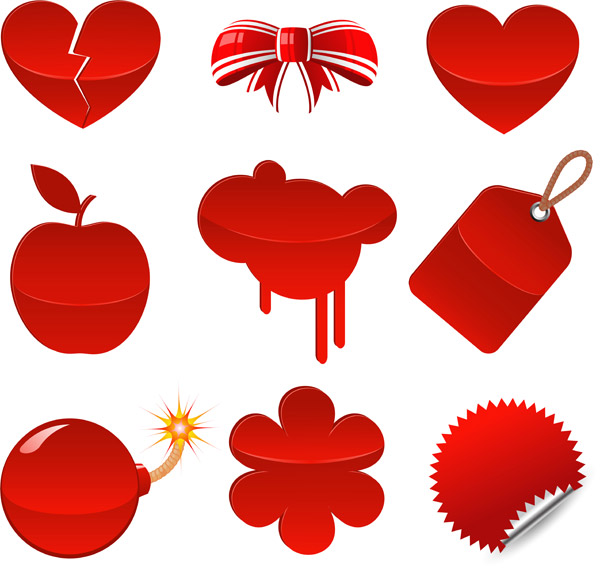 红色图标矢量素材