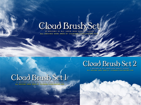 3组白云朵朵Photoshop笔刷