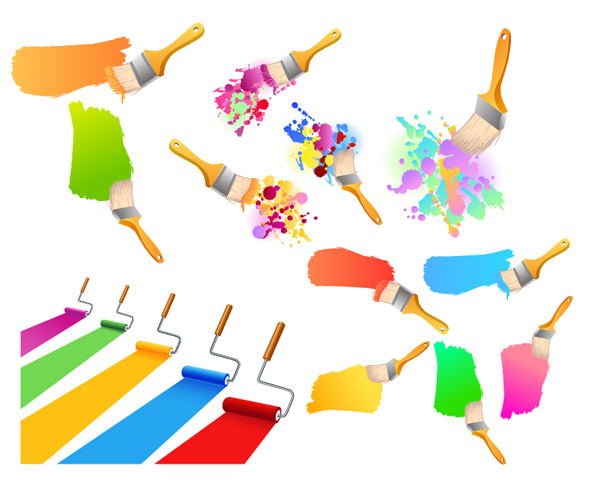 缤纷的油漆矢量素材