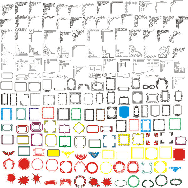 花边和边框矢量素材