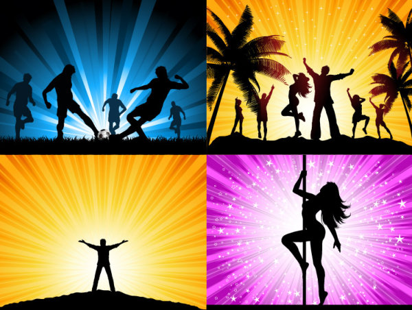 漂亮的人物剪影矢量素材