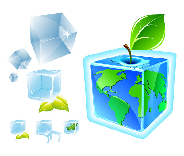 冰块立方体矢量素材