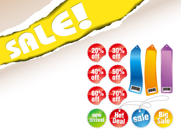 销售打折元素矢量素材