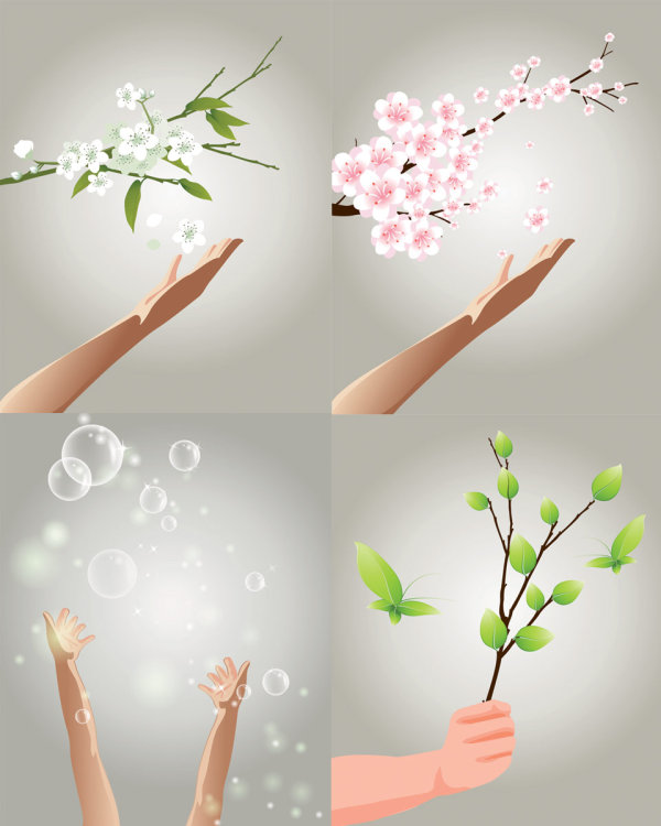 伸手主题矢量素材