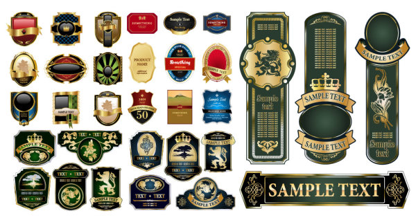多款欧式label矢量素材