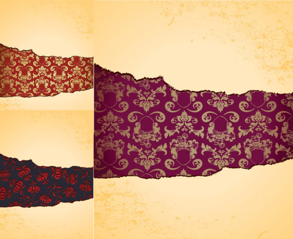 撕裂的纸张花纹矢量素材