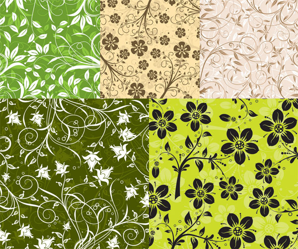 5款时尚花纹背景矢量素材