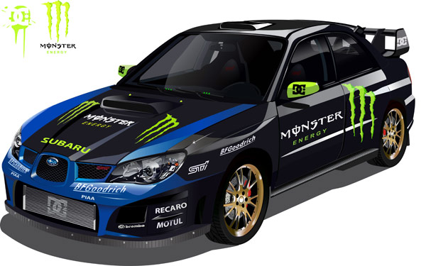 AI绘制逼真的赛车矢量素材