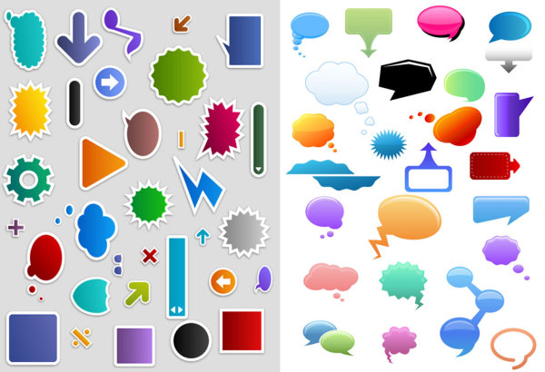 Q版对话泡泡 符号矢量素材